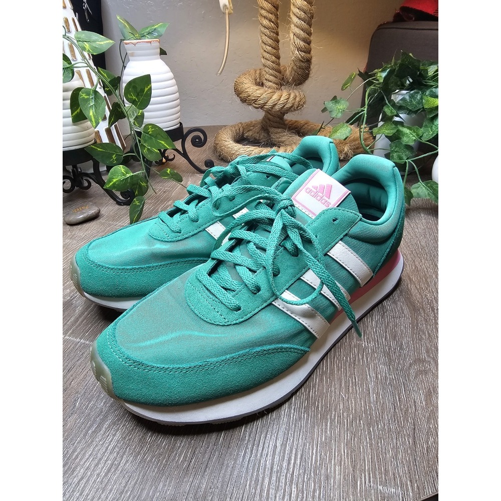 adidas Run 60s‎ 3.0 Semi Court Green Off White Bliss Pink (Women's) size 9 - Picture 5 of 6